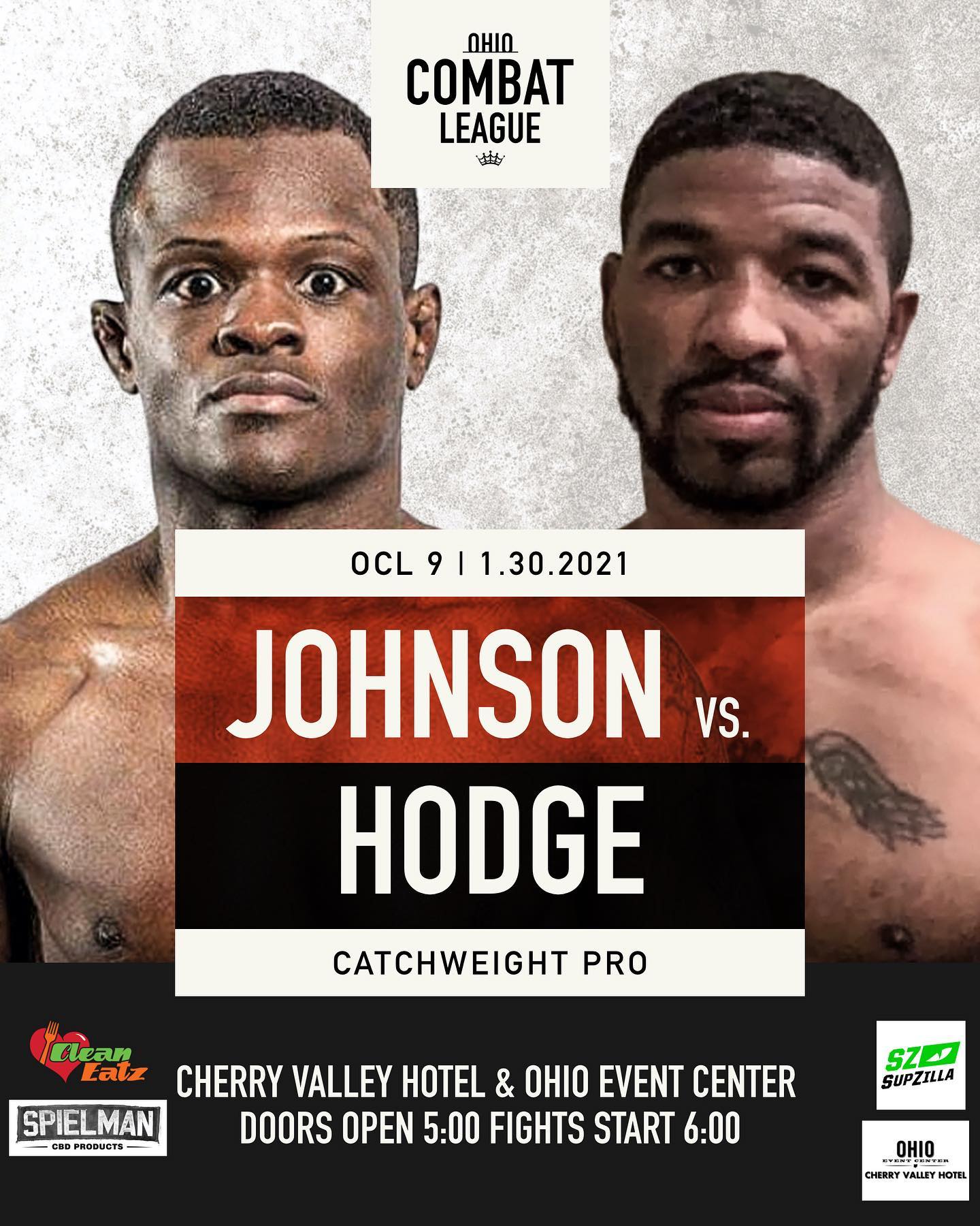Ohio Combat League 9: Johnson vs Hodge Live on Combat Sports Now
