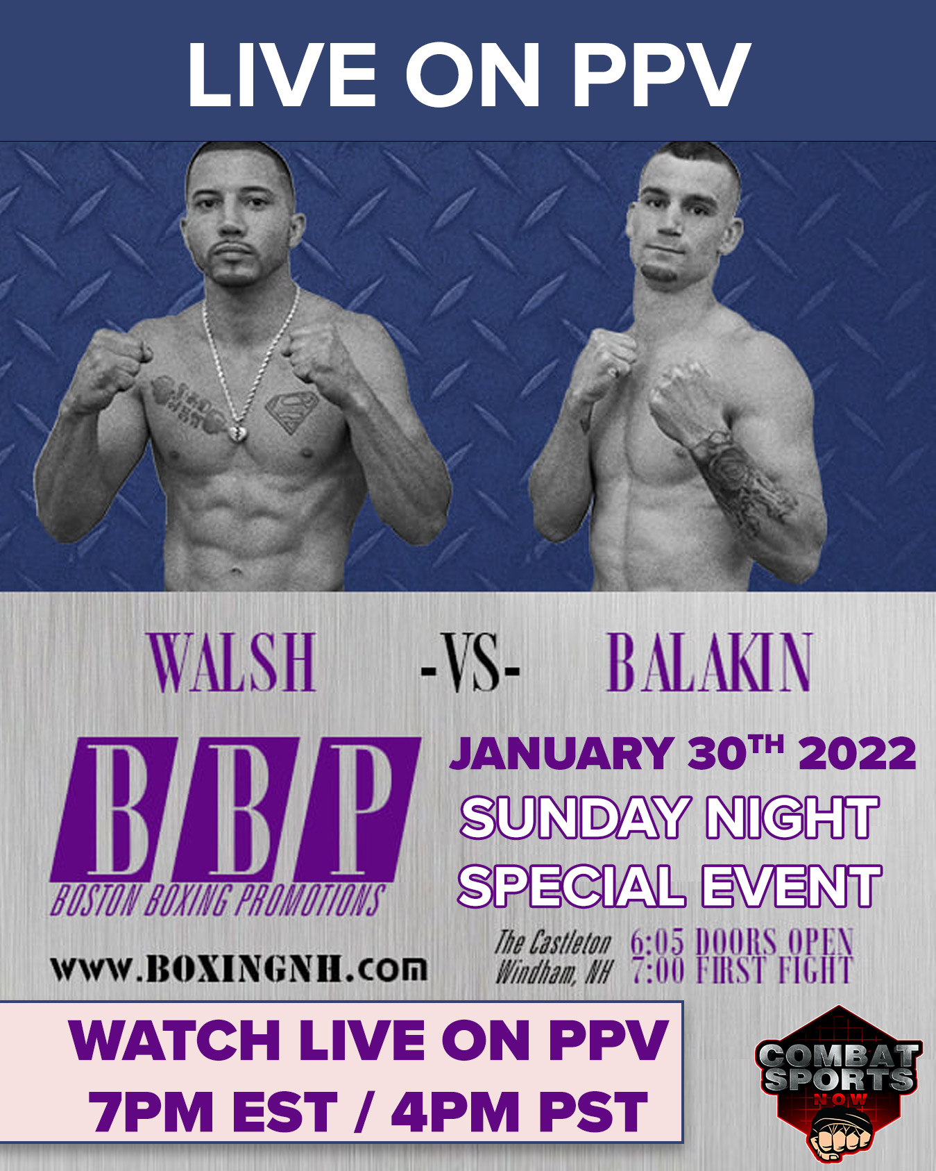 Walsh vs Balakin Live on Combat Sports Now