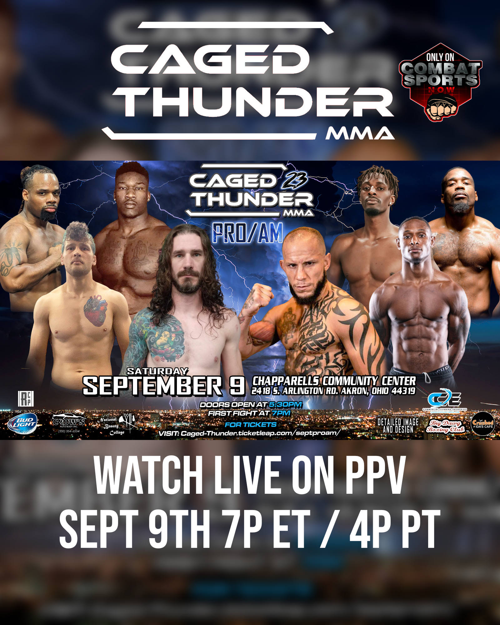 Caged Thunder 23 Live on Combat Sports Now
