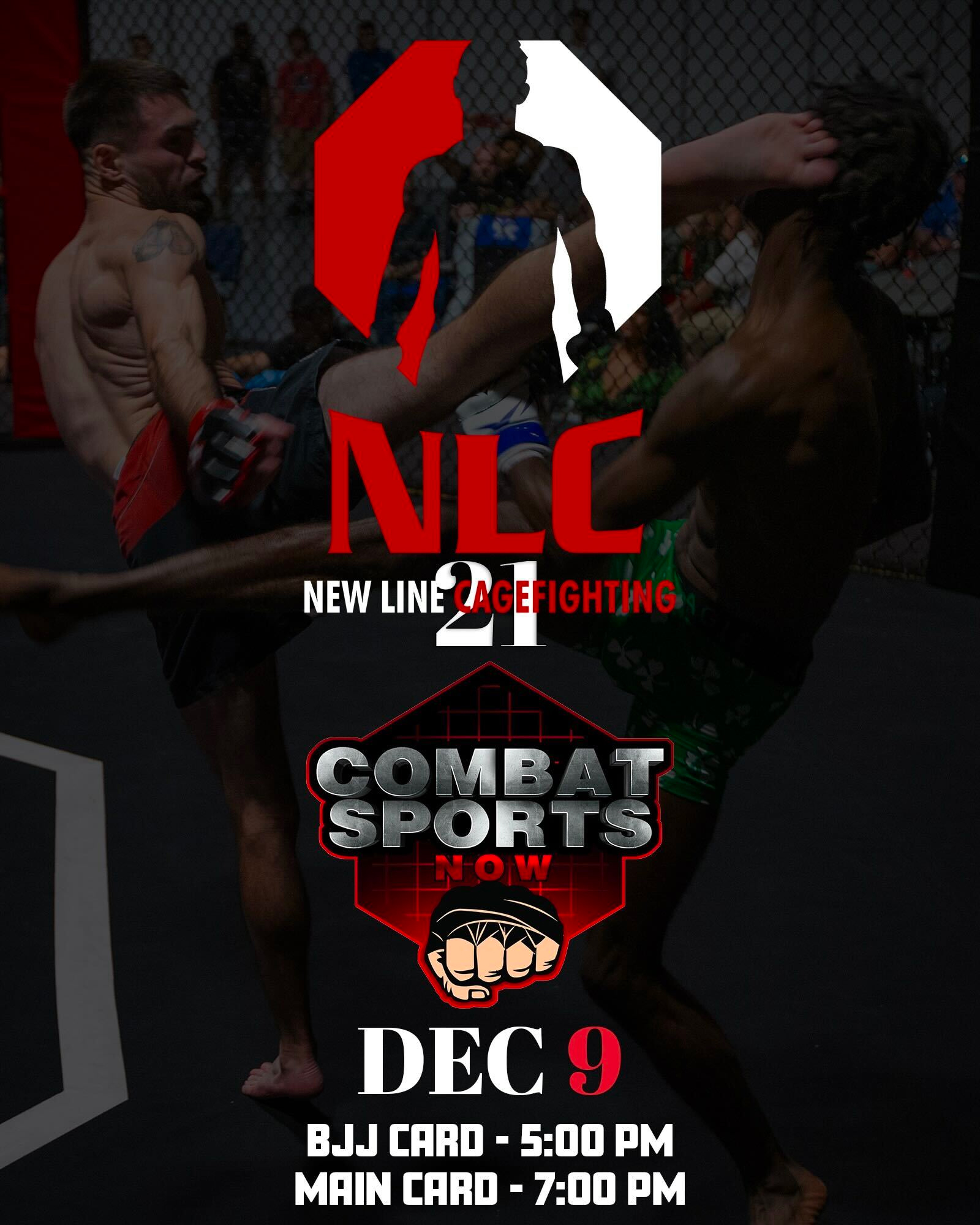 New Line Cagefighting 21 Live on Combat Sports Now