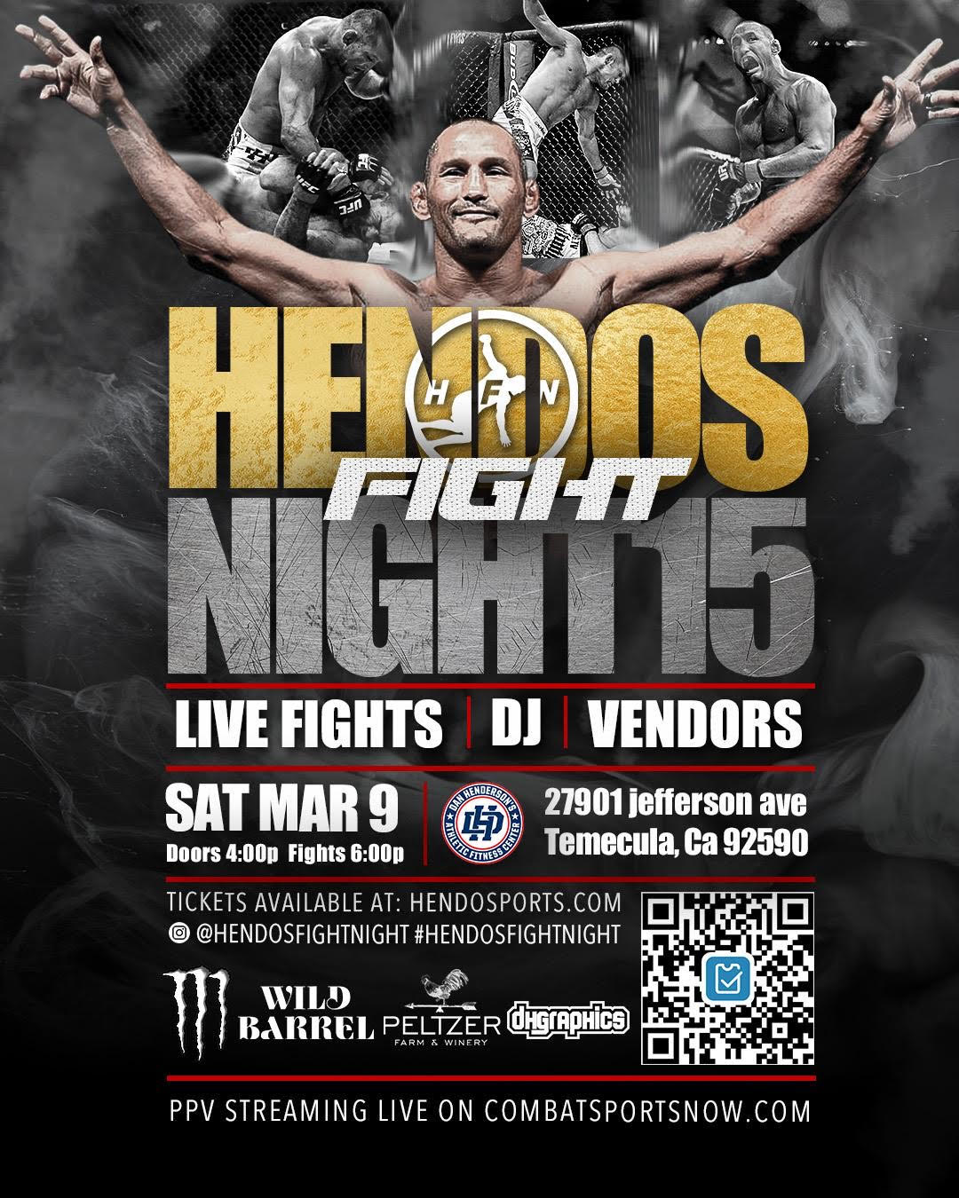 Hendo's Fight Night 15 Live on Combat Sports Now