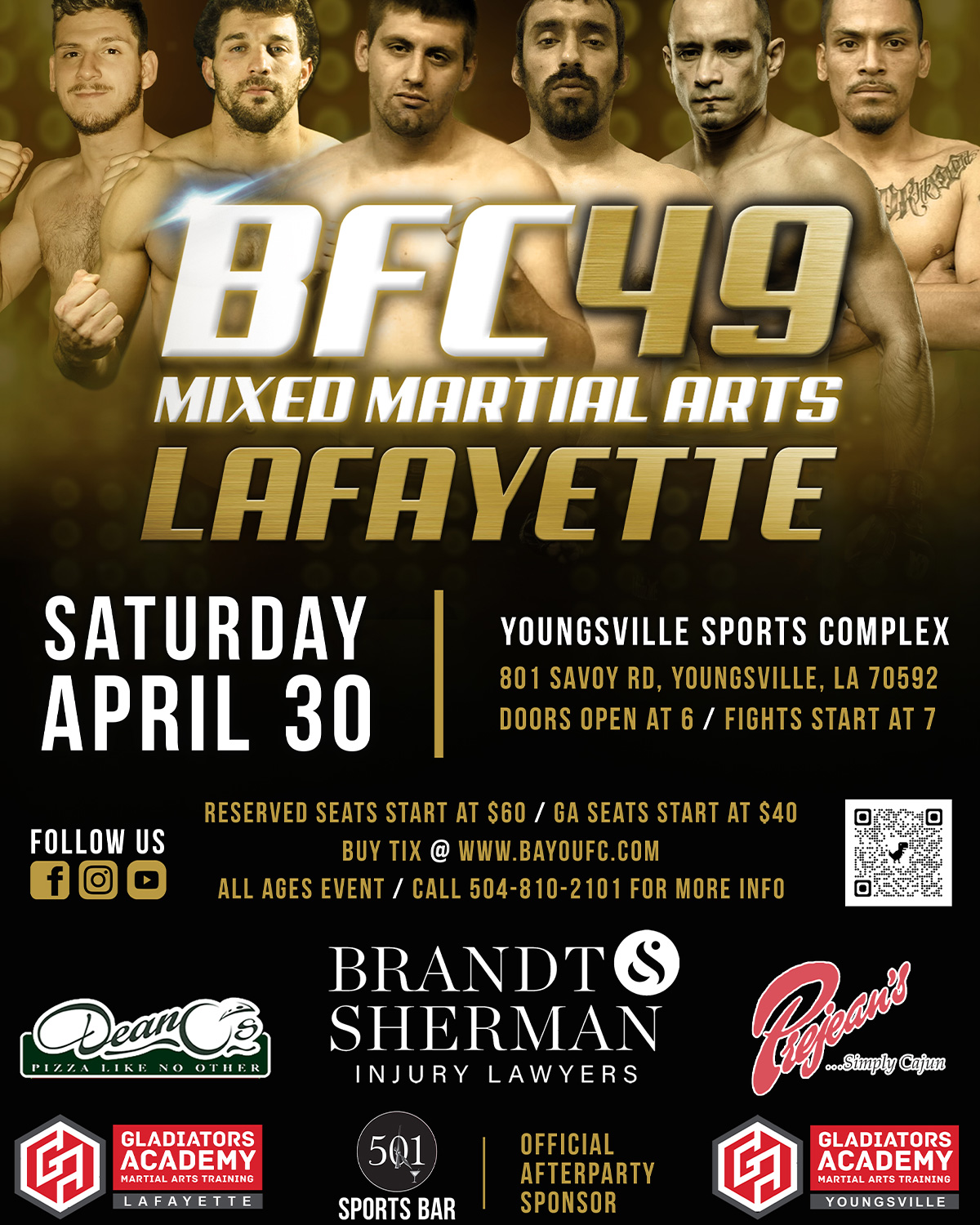 Bayou Fighting Championship 49 Live on Combat Sports Now