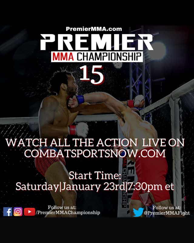 Premier MMA Championship 15 Live on Combat Sports Now